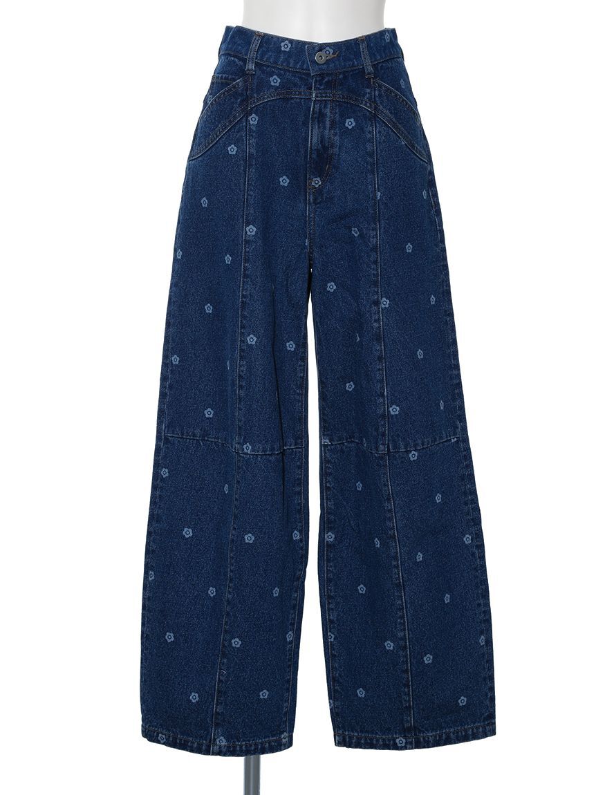 LILY BROWN「【WEB限定】【LILY BROWN&times;MARY QUANT】デイジー柄ワイドデニムパンツ」|デニム|