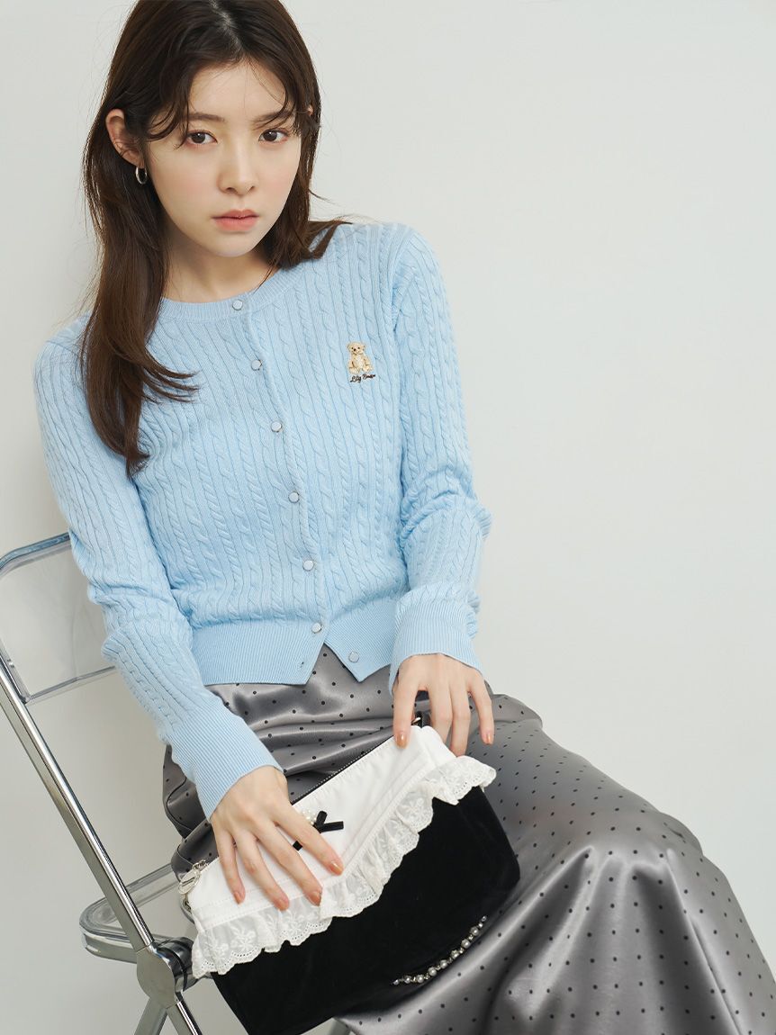 LILY BROWN「【Lily Bear】ケーブルニットカーディガン」|カーディガン|
