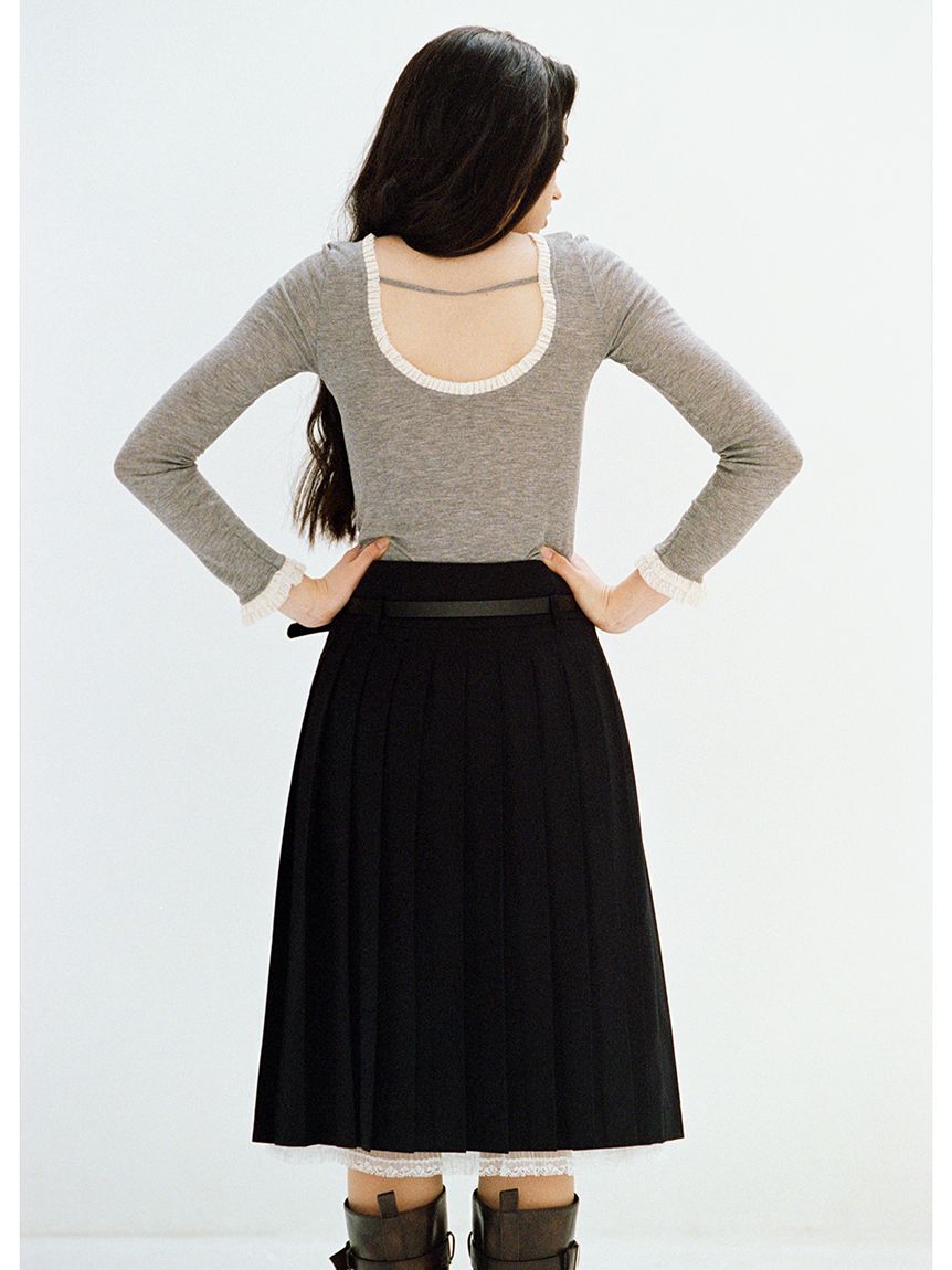 LILY BROWN「バックオープンヘンリーネックカットトップス」|Tシャツ・カットソー|