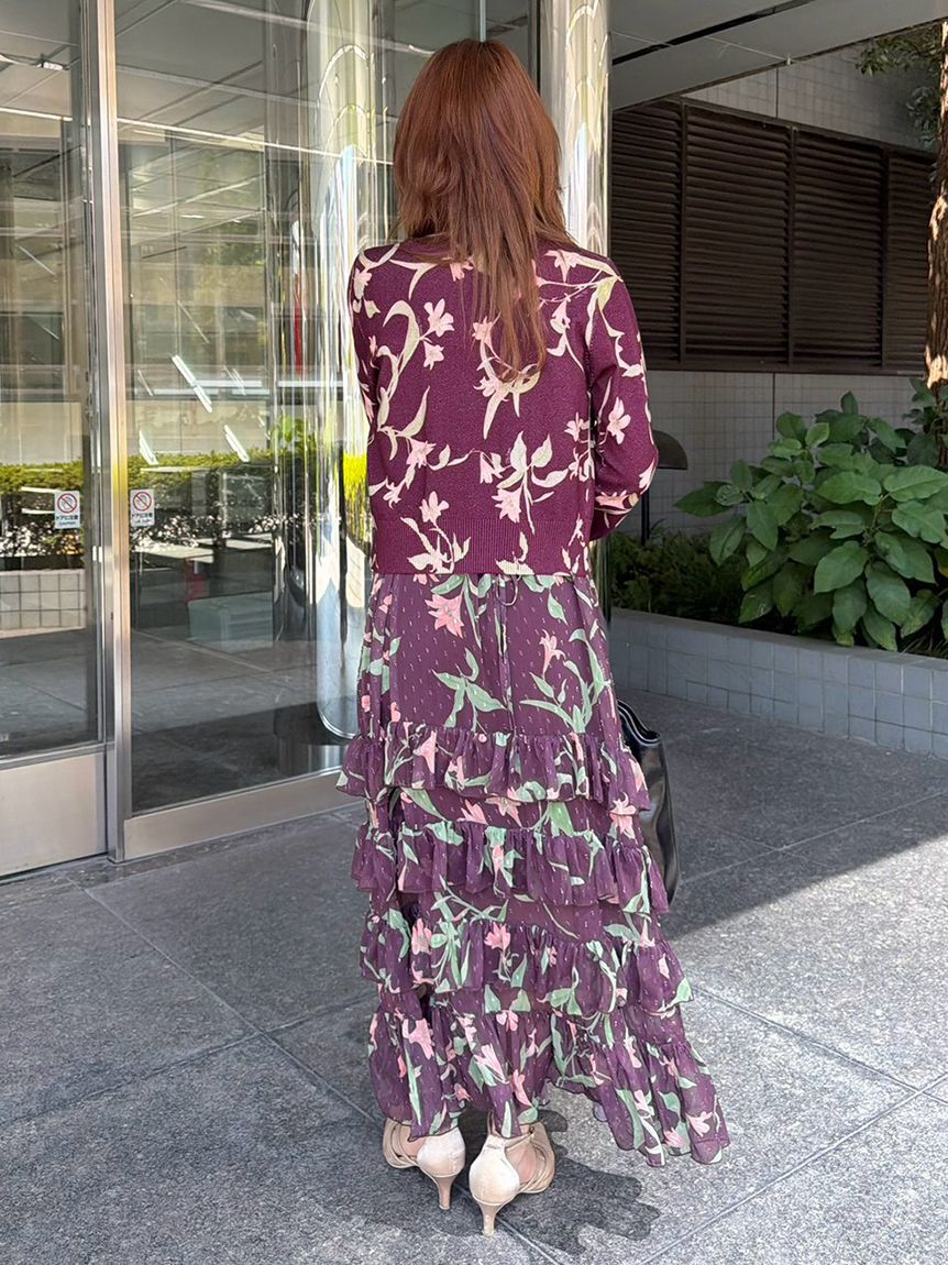 LILY BROWN「【15th Anniversary】Lilyモチーフフリルティアードキャミワンピース」|ワンピース|