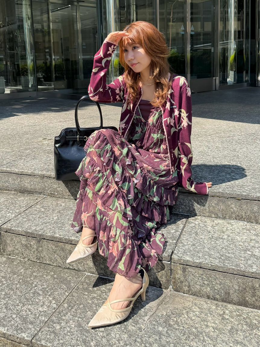 LILY BROWN「【15th Anniversary】Lilyモチーフスカラップトリムニットカーディガン」|カーディガン|