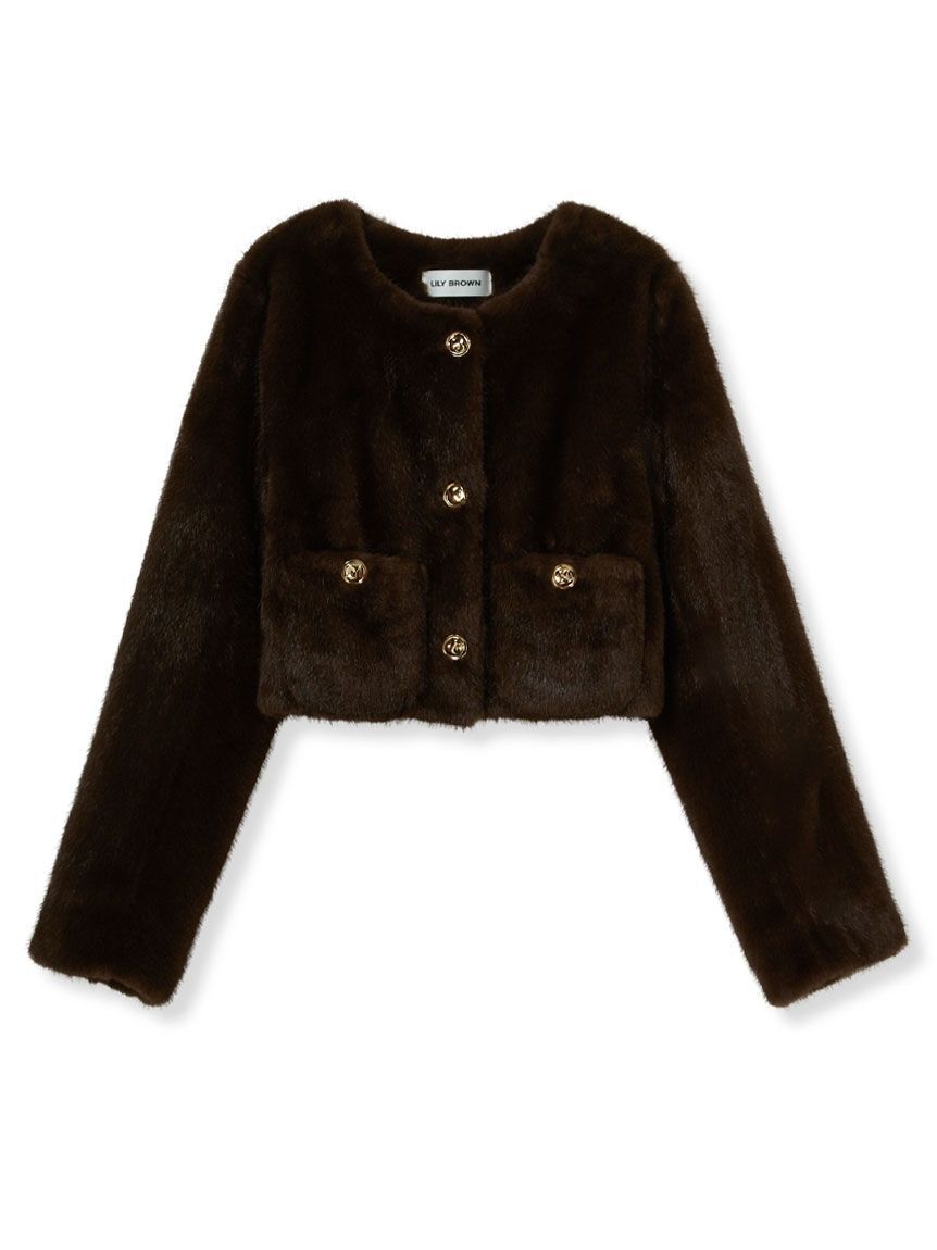 LILY BROWN「【SPECIAL PRICE】エコファーノーカラージャケット」|ノーカラージャケット|BRW