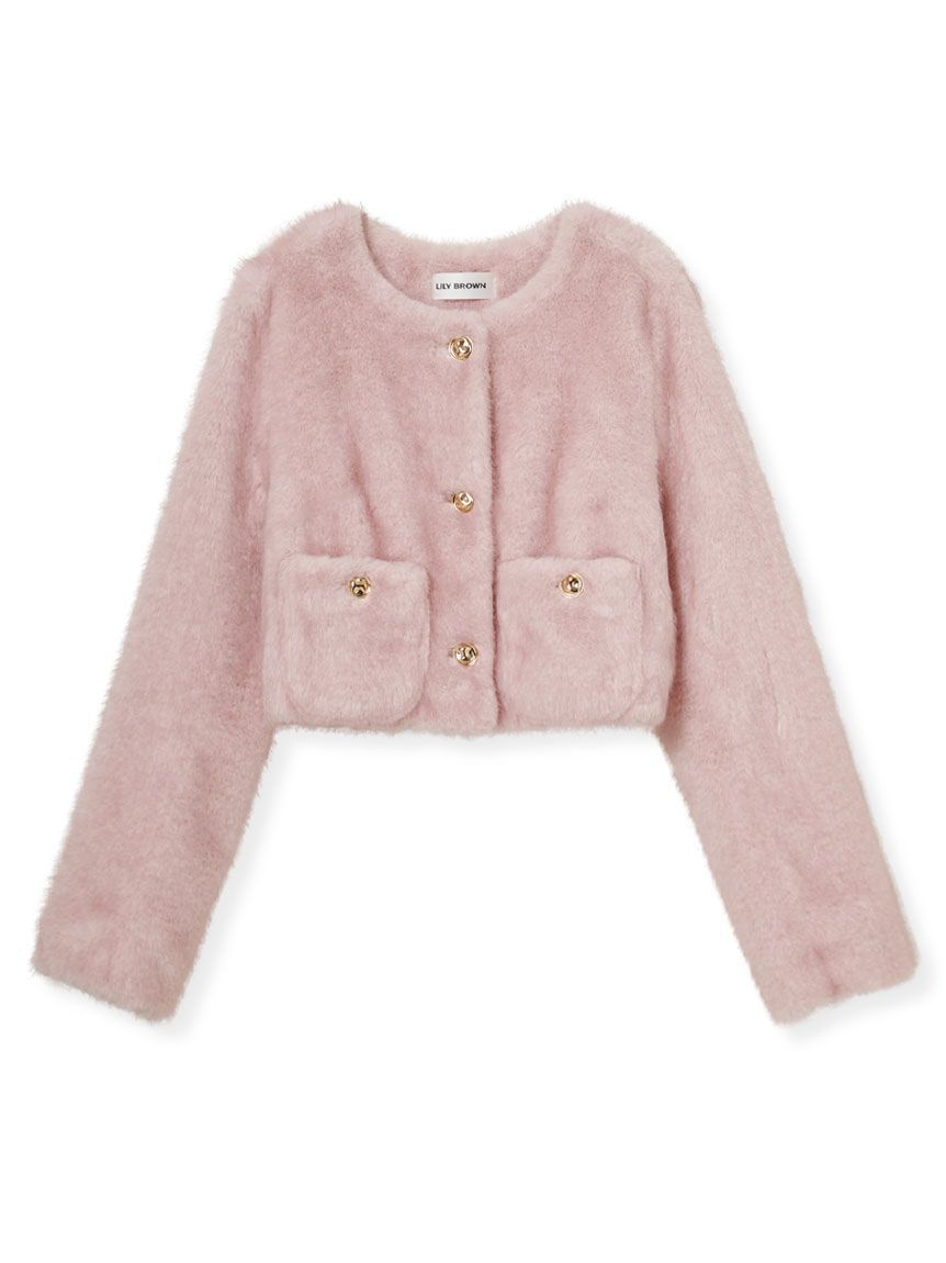 LILY BROWN「【SPECIAL PRICE】エコファーノーカラージャケット」|ノーカラージャケット|PNK