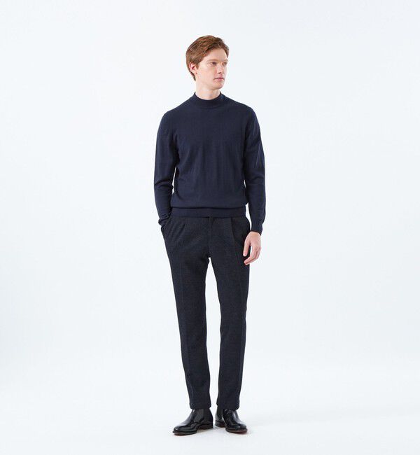 MACKINTOSH PHILOSOPHY「テーラードジャージーワンタックテーパードパンツ EMMETEXダイアゴナルジャージー」|スラックス|