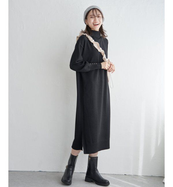 IKKA LOUNGE「タートルニットスリットワンピース」|その他|