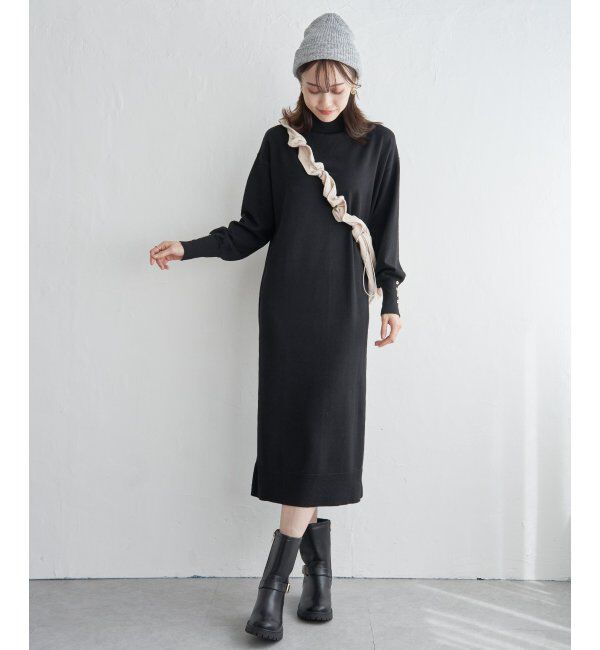 IKKA LOUNGE「タートルニットスリットワンピース」|その他|