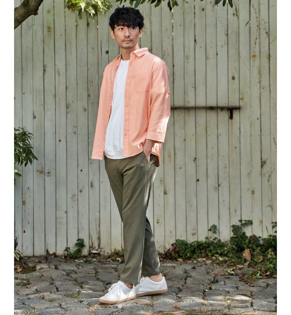 ikka「【雑誌MonoMax5月号掲載】フレンチリネンMIX袖2WAYシャツ【接触冷感】「小泉孝太郎さん着用モデル」」|シャツ・ブラウス|