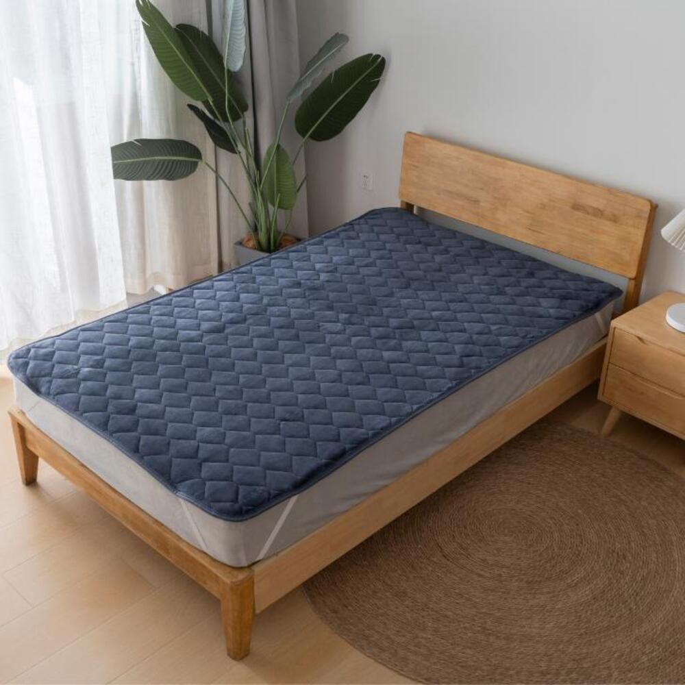 BACKYARD FAMILY「敷きパッド シングル フランネル 通販 敷パット ベッドパッド 敷き毛布 厚手 あたたかい 暖かい」|ブランケット|ブルー1
