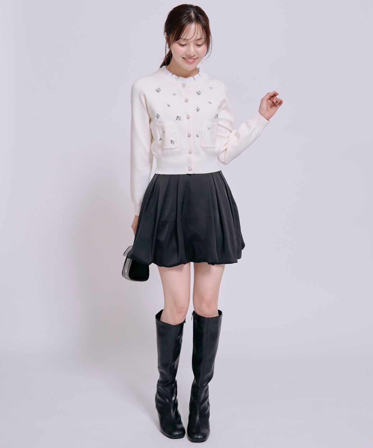 WILLSELECTION「モチーフ刺繍フリルカラーカーディガン」|カーディガン|