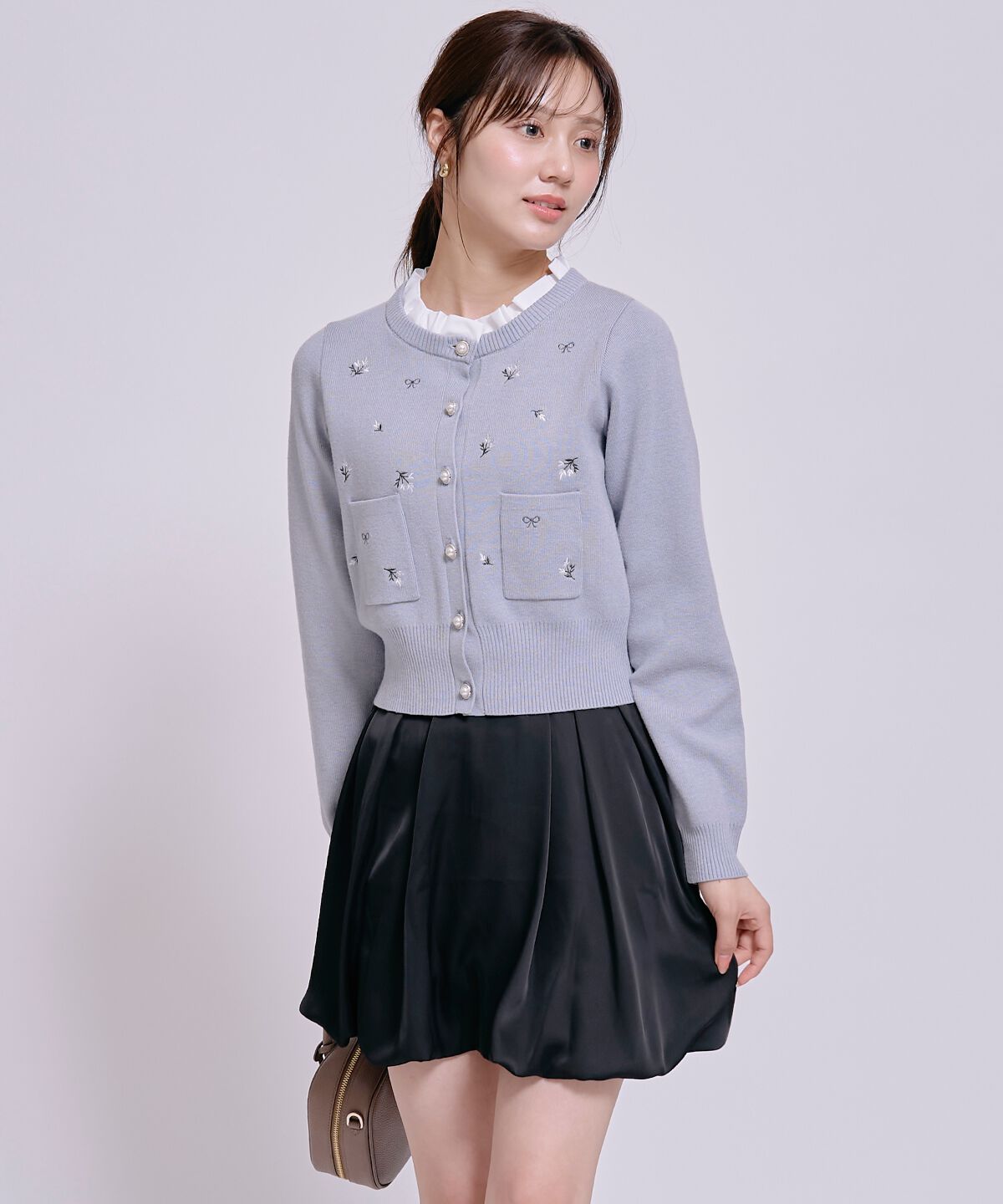 WILLSELECTION「モチーフ刺繍フリルカラーカーディガン」|カーディガン|