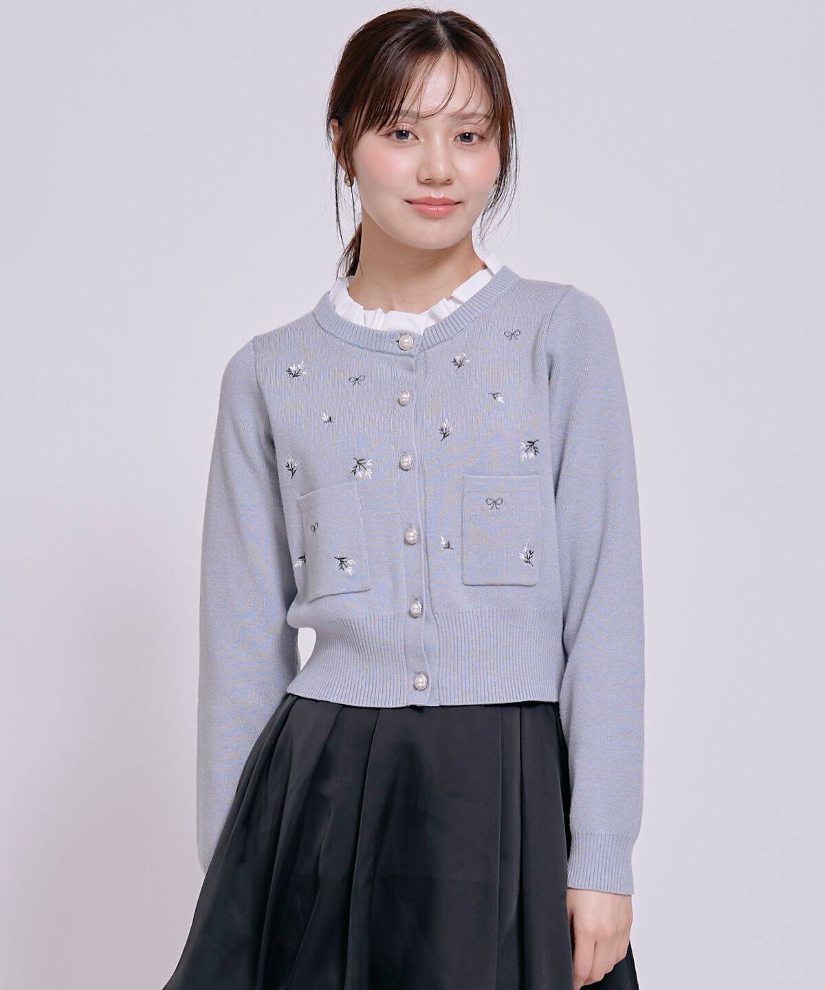 WILLSELECTION「モチーフ刺繍フリルカラーカーディガン」|カーディガン|