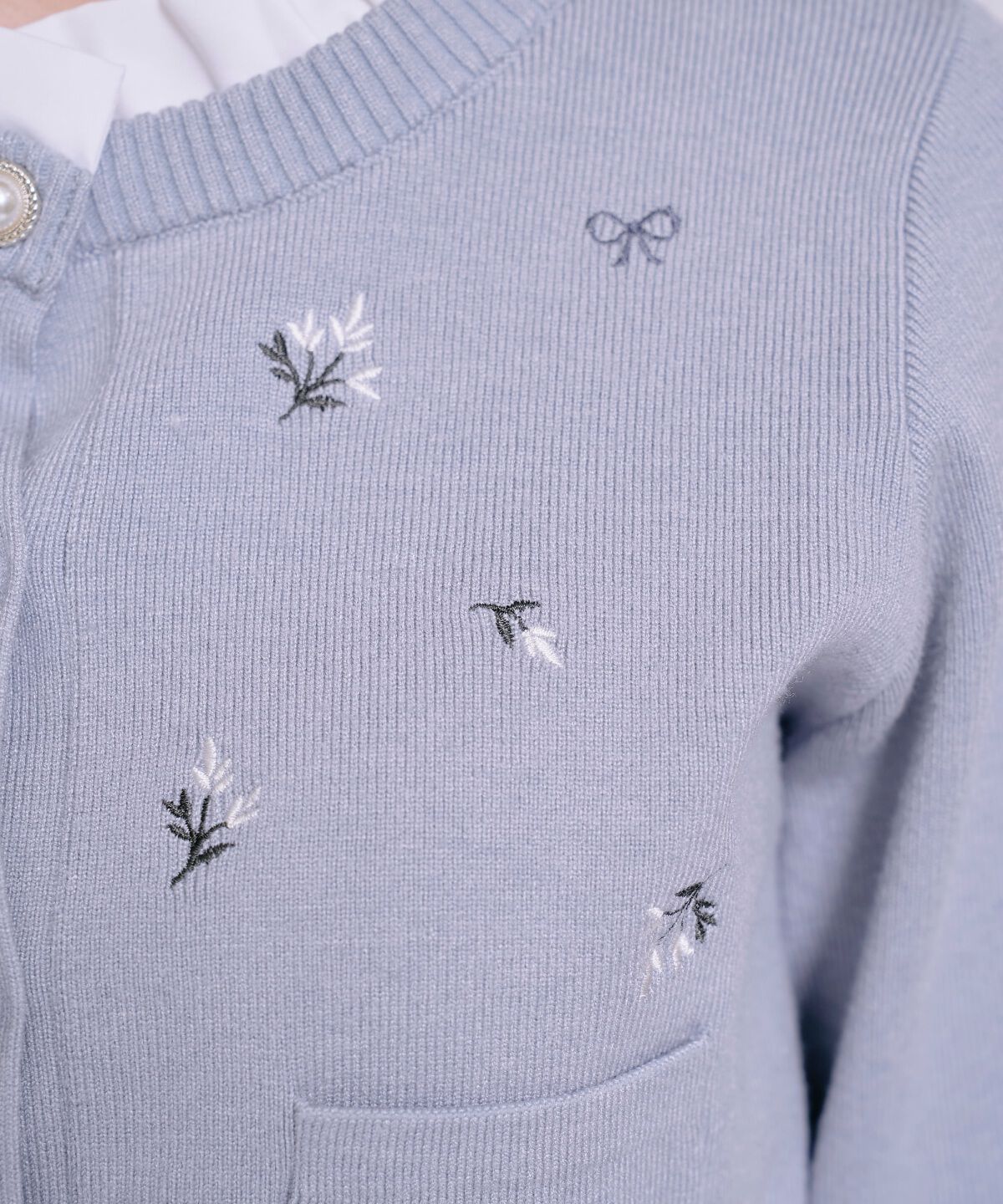 WILLSELECTION「モチーフ刺繍フリルカラーカーディガン」|カーディガン|