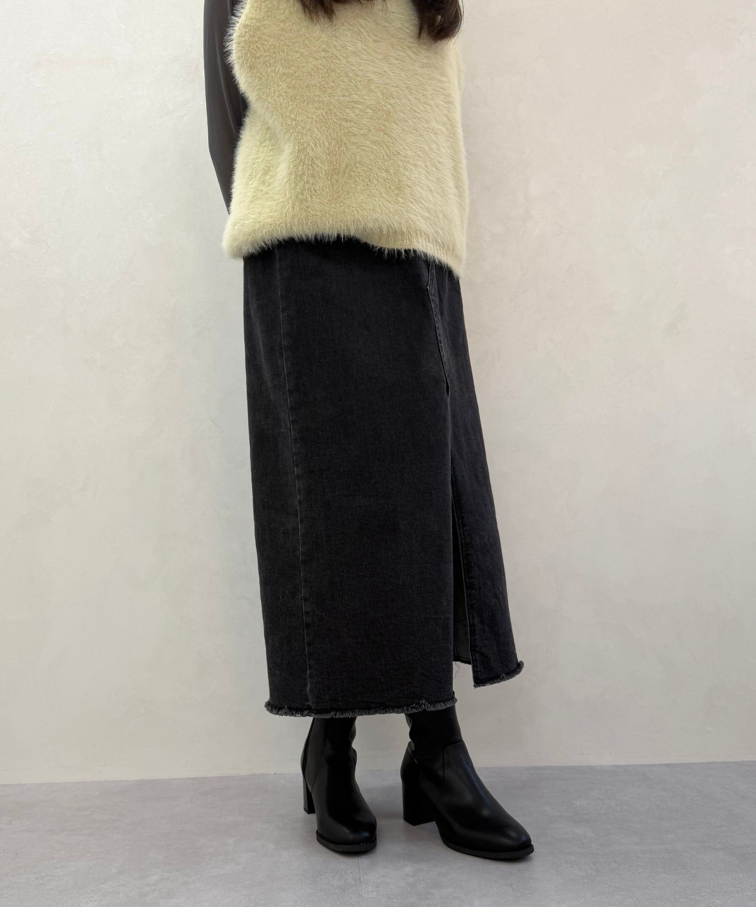 ORiental TRaffic「【 美脚 】 チャンキー ヒール ミドル ブーツ/31408 ヒール6ｃｍ 太ヒール 定番」|ショートブーツ|