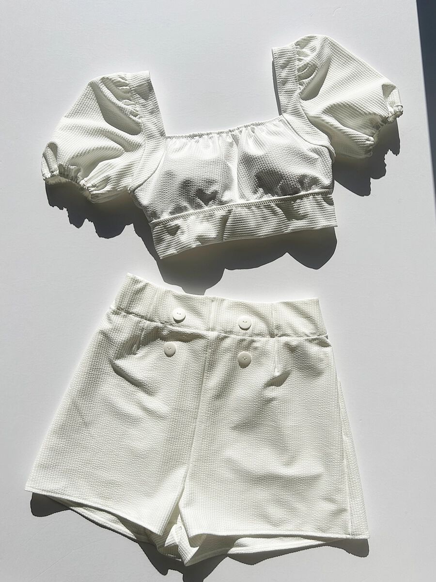 PEAK&PINE「バックリボンパフスリーブワンピ見えビキニ」|コンビネゾン|
