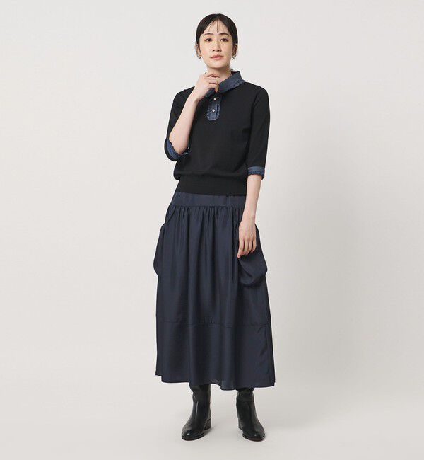 UNITED ARROWS「シルクライク ティアード スカート ‐ウォッシャブル‐」|フレア|
