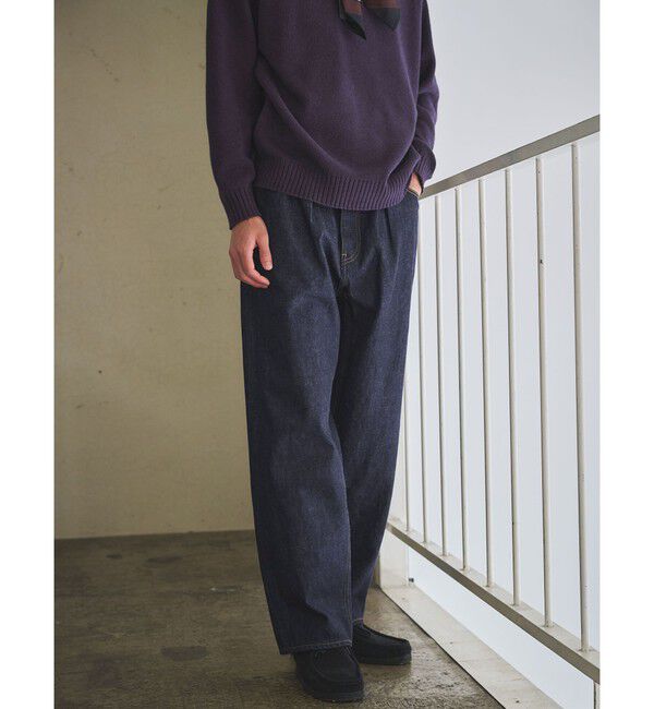 UNITED ARROWS green label relaxing「FINE BASIC スライバー デニム ワイド パンツ」|デニム|
