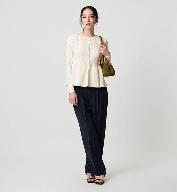 BEAUTY&YOUTH UNITED ARROWS「【WEB限定 Wardrobe DAILY MINIMAL】ペプラム2WAY リブニットプルオーバー ウォッシャブル」|ニット・セーター|