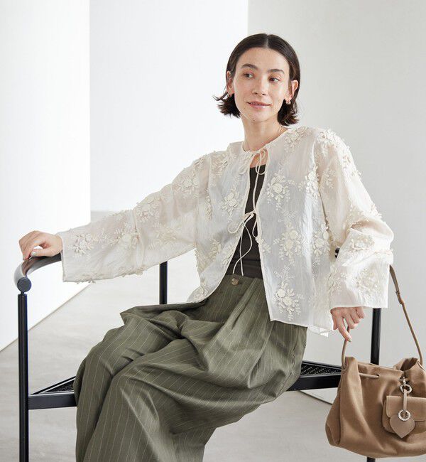 BEAUTY&YOUTH UNITED ARROWS「セルロースナイロン エンブロイダリーシャツ 2WAY」|シャツ・ブラウス|