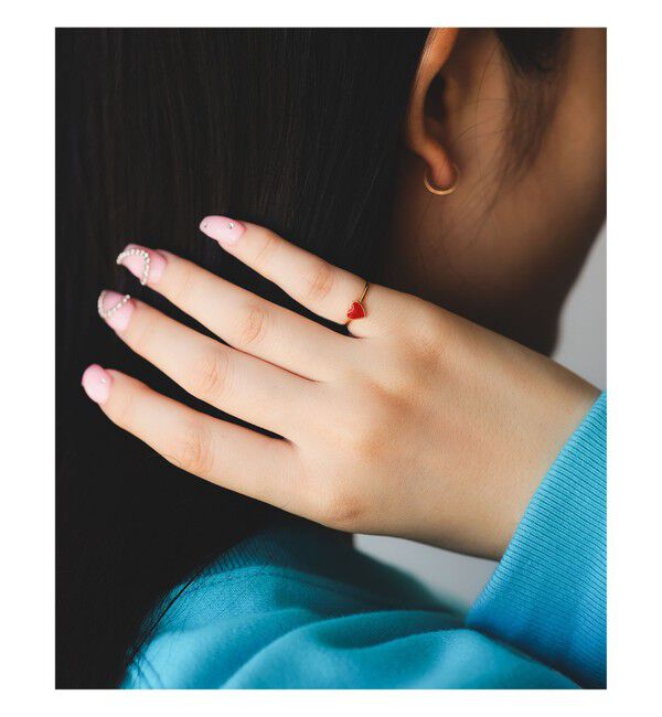 Ray BEAMS 「プチ エポ ハート ピンキーリング」|リング|RED
