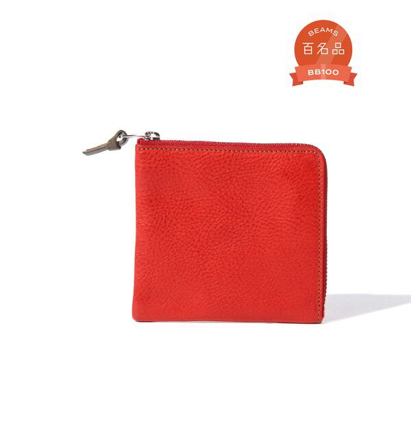 BEAMS PLUS「Double Zip Wallet」|財布|RED/GREY