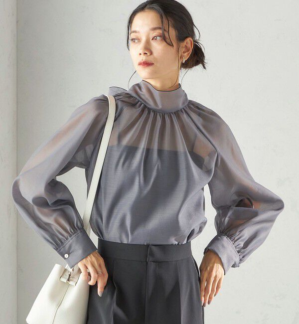 SHIPS for women「〈手洗い可能〉オーガンジー リボン ブラウス」|シャツ・ブラウス|