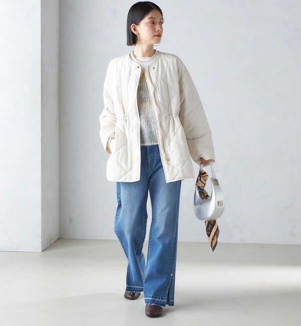 SHIPS for women「〈洗濯機可能〉サイド スリット ストレート デニム」|デニム|