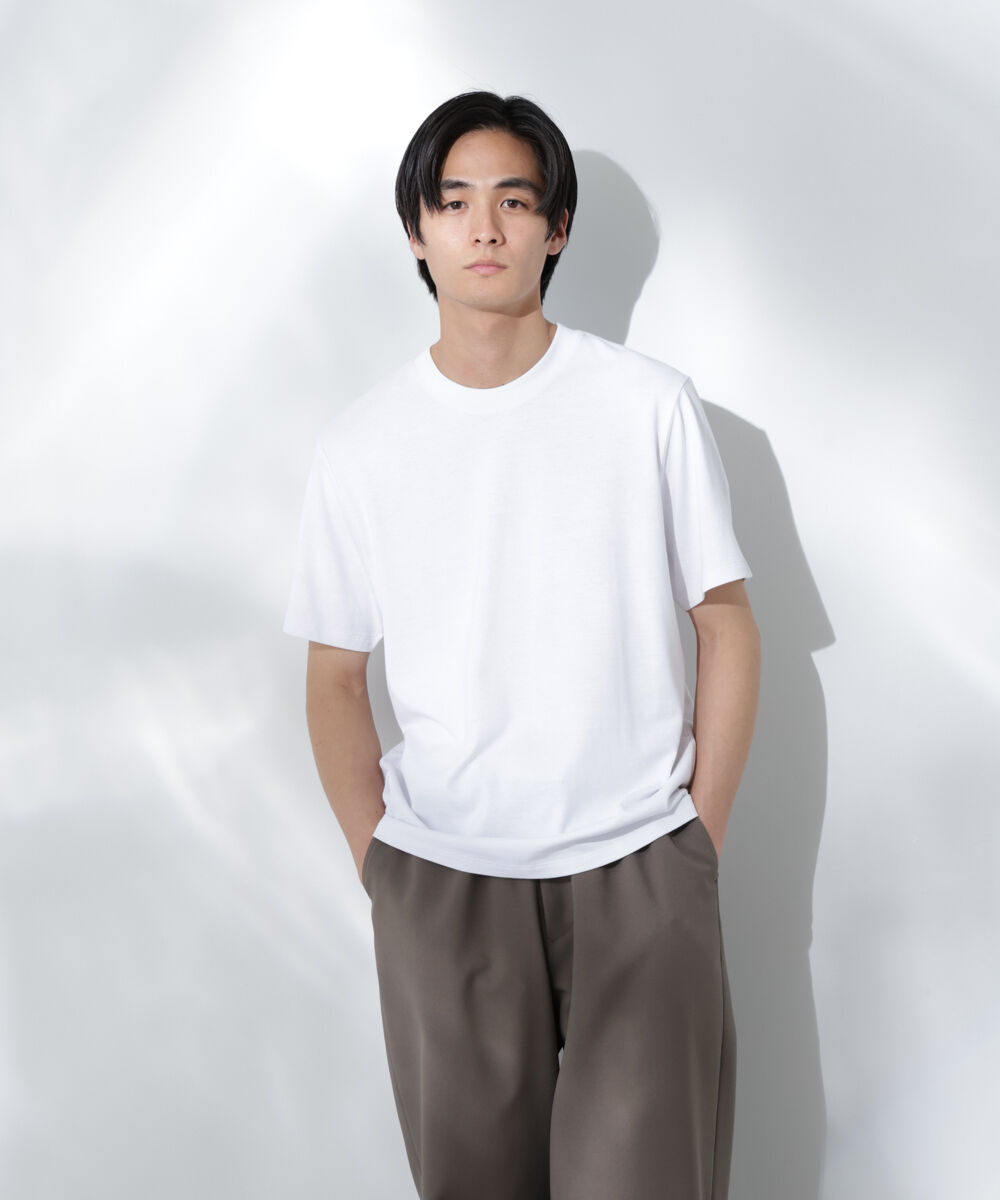 nano･universe「Anti Soaked(R) 汗染み防止 クルーネック レギュラーシルエットTシャツ」|Tシャツ・カットソー|