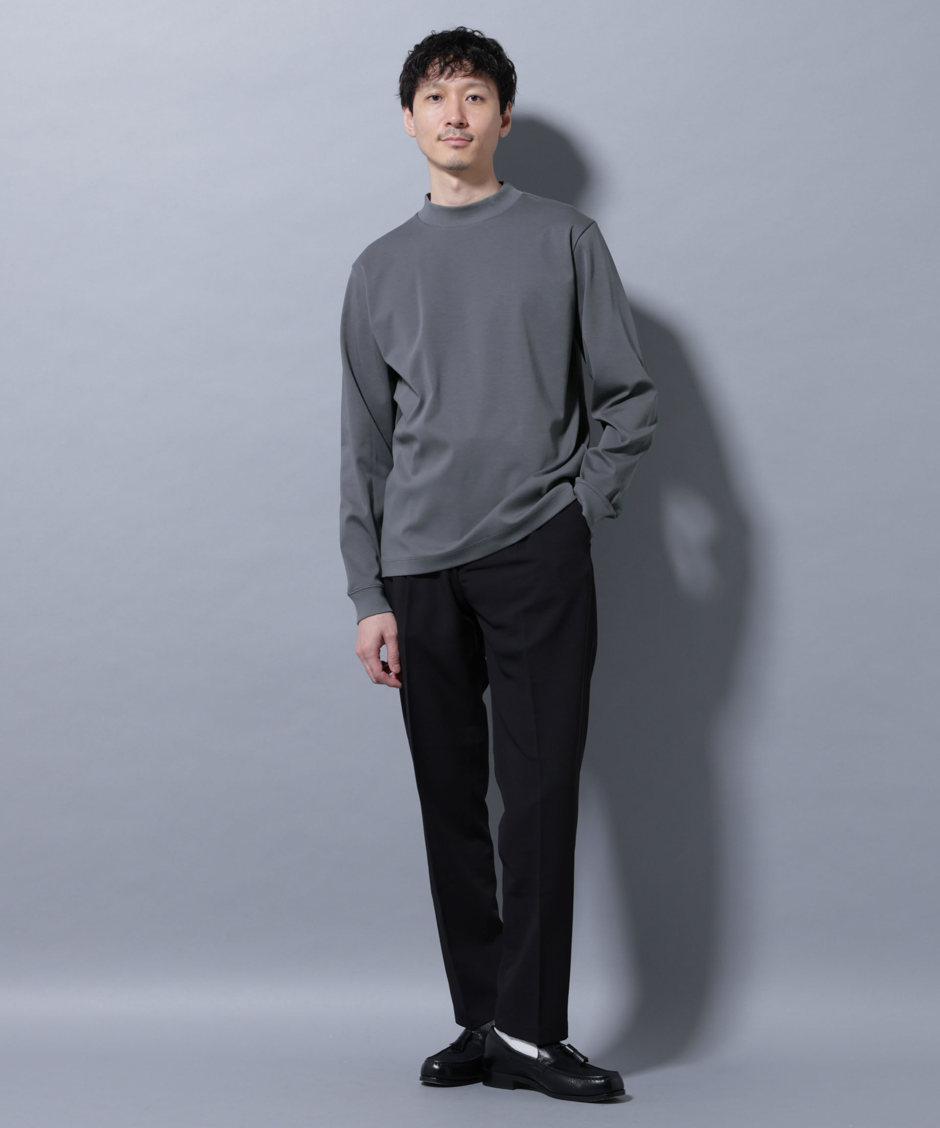 NANO universe「アンチスメルモックネックTシャツ 長袖」|Tシャツ・カットソー|