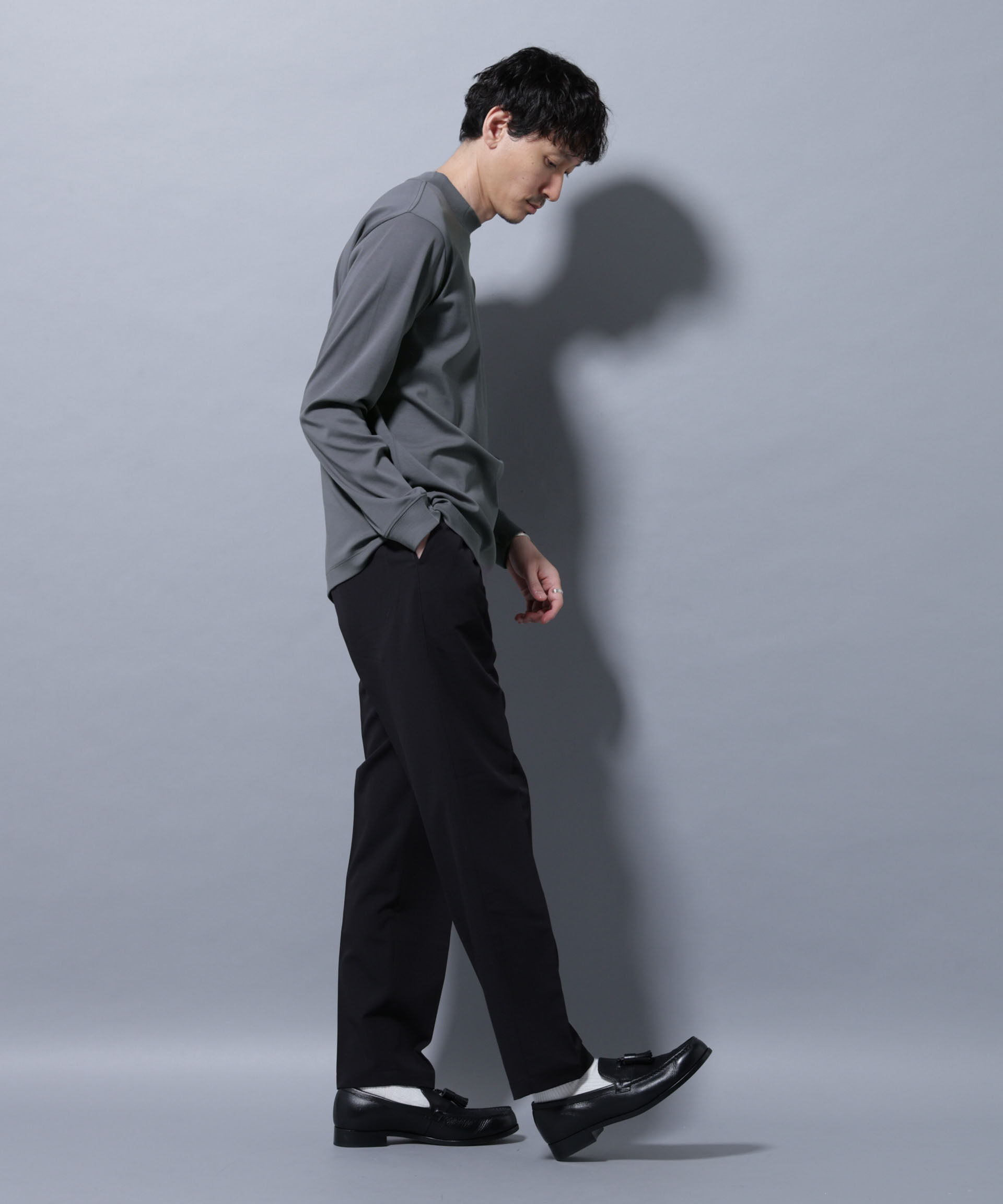 NANO universe「アンチスメルモックネックTシャツ 長袖」|Tシャツ・カットソー|