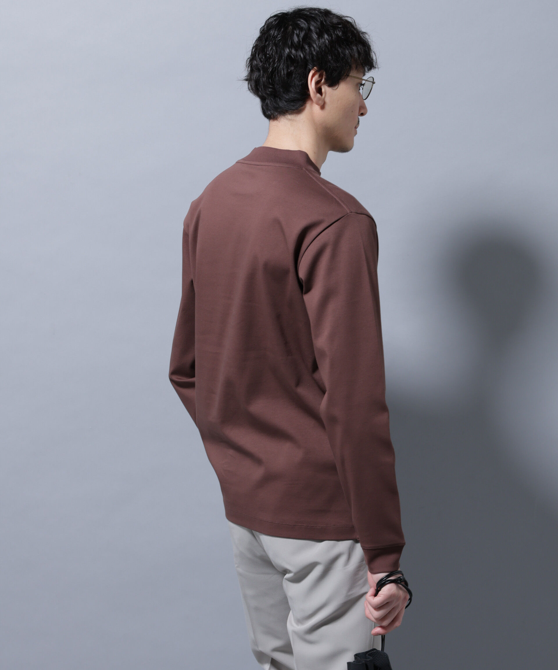 NANO universe「アンチスメルモックネックTシャツ 長袖」|Tシャツ・カットソー|