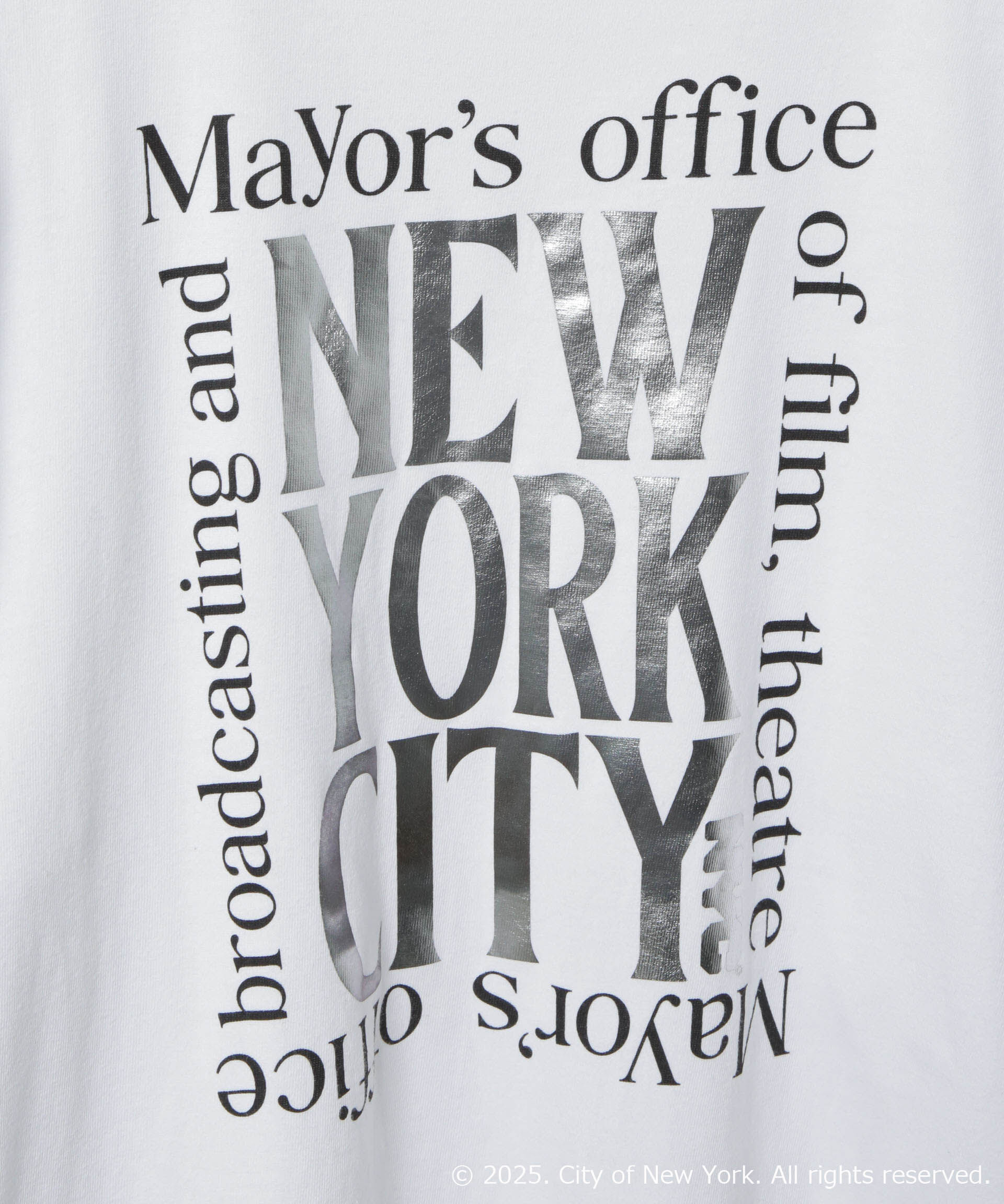 NANO universe「別注GOOD ROCK SPEED NYC シルバー箔プリントTシャツ」|Tシャツ・カットソー|