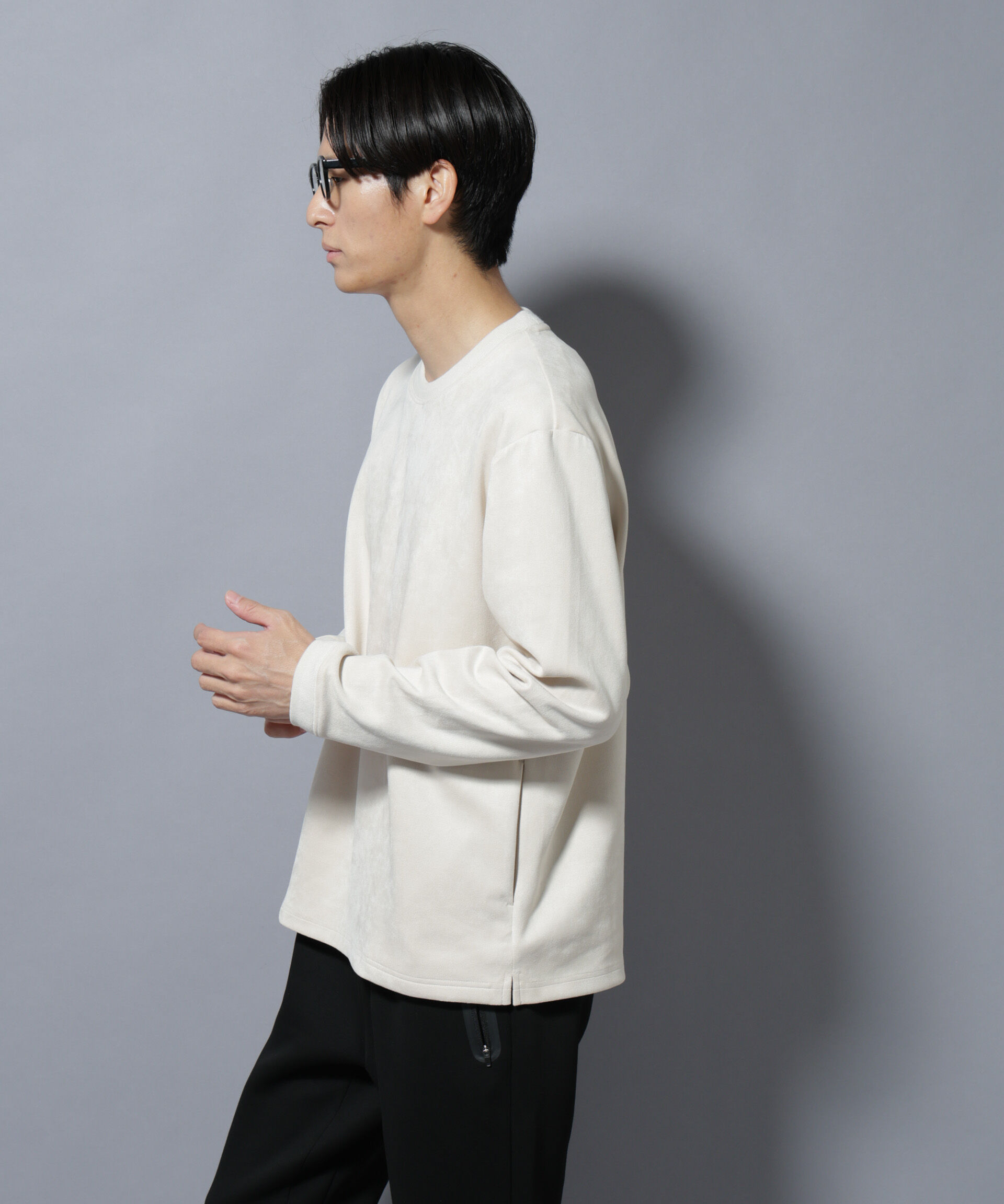 nano･universe「フェイクスエードプルオーバー 長袖」|Tシャツ・カットソー|