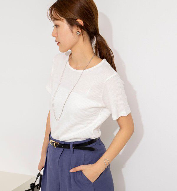 NOLLEY'S「ウォッシャブルバックデザインリブＴシャツ」|Tシャツ・カットソー|