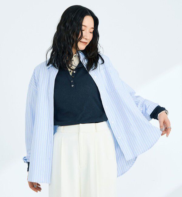 fredy emue「COTTON BASIC シャツ」|シャツ・ブラウス|ブルー系その他