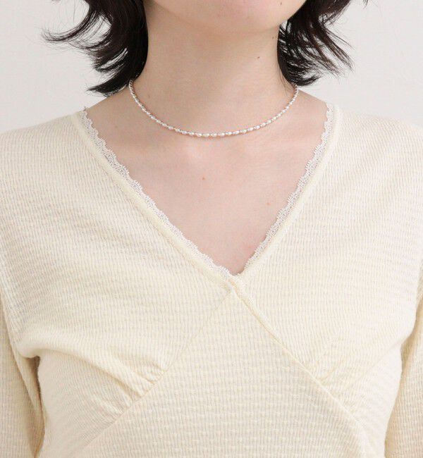 fredy emue「ドビーカットVネックピコレースプルオーバー」|Tシャツ・カットソー|