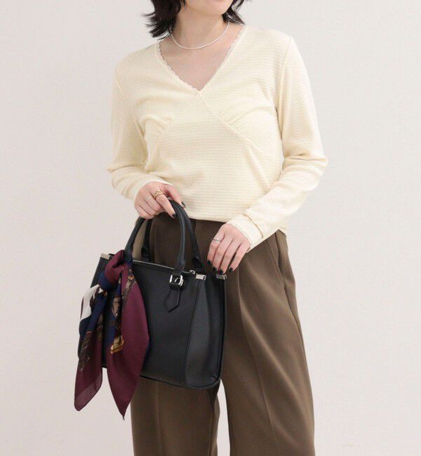 fredy emue「ドビーカットVネックピコレースプルオーバー」|Tシャツ・カットソー|