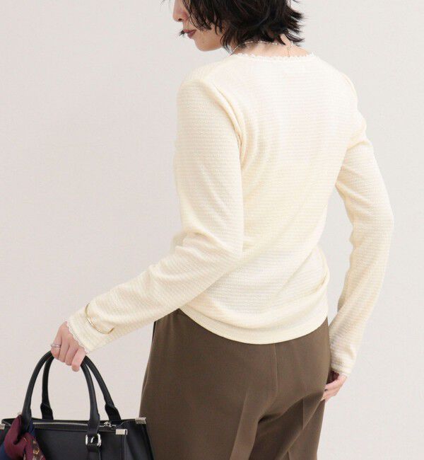 fredy emue「ドビーカットVネックピコレースプルオーバー」|Tシャツ・カットソー|