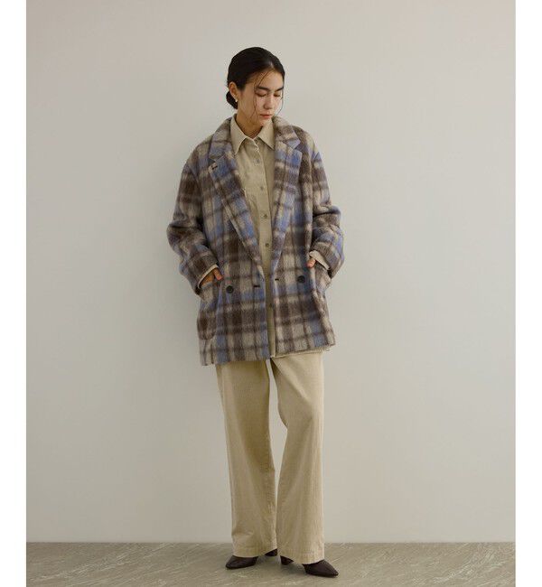 SALON adam et rope'「【WEB限定】シャギースライバーオーバージャケットコート」|ピーコート|