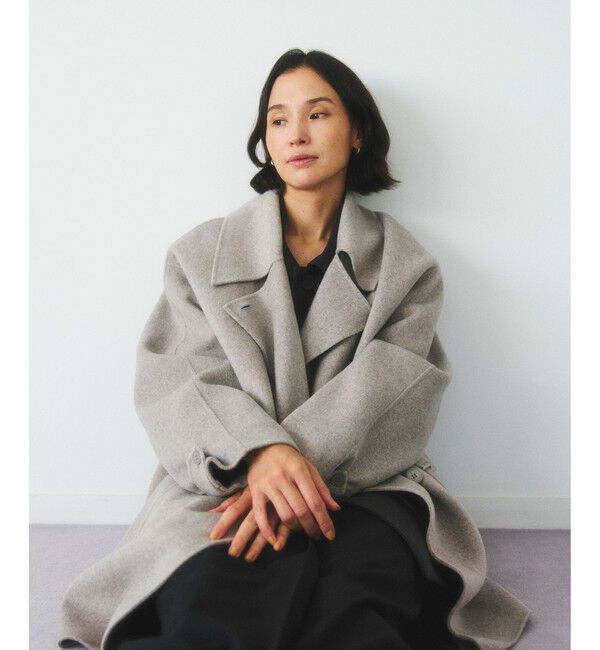 SALON adam et rope'「Super140's シャルムリバーショートPコート」|ピーコート|