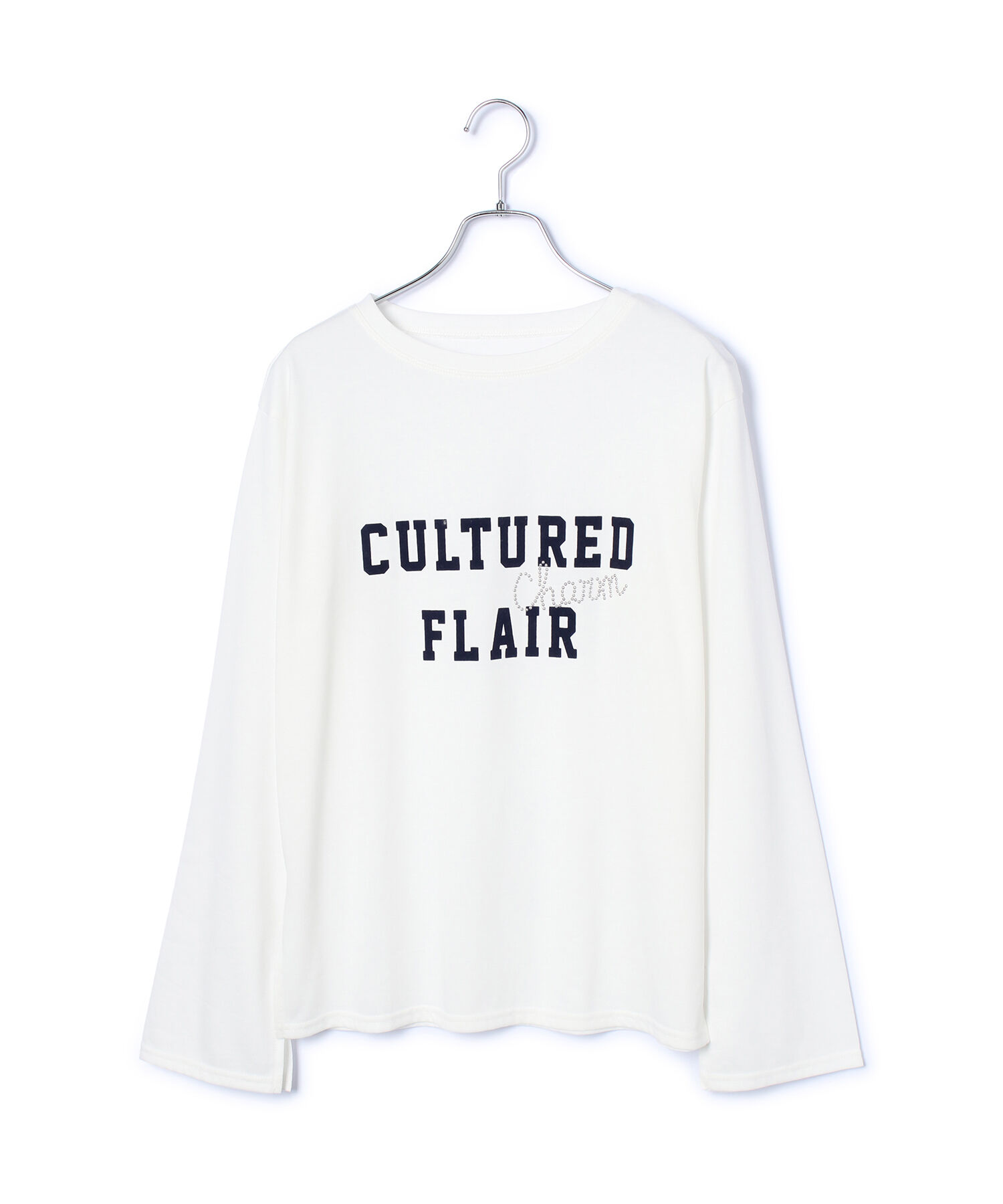 VIS「スタッズ&times;ロゴデザインロングTシャツ」|Tシャツ・カットソー|