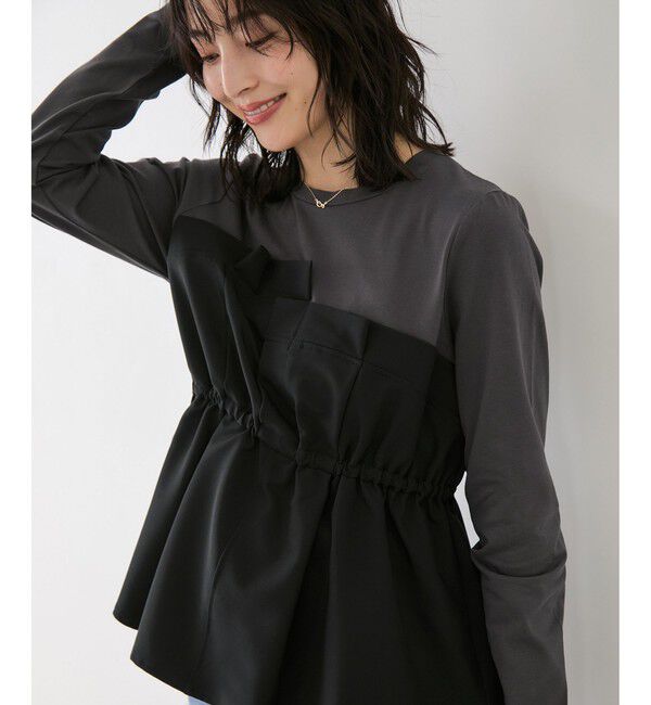 VIS「【WEB限定】ビスチェドッキングペプラムロングスリーブTシャツ」|Tシャツ・カットソー|