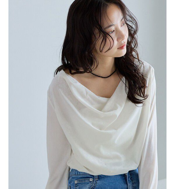 VIS「クラッシュベロアドレープトップス」|Tシャツ・カットソー|