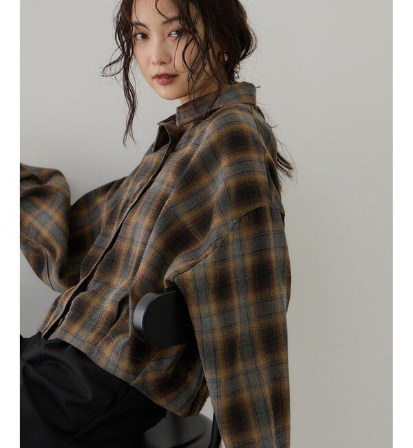 VIS「【WEB限定】オンブレチェックシャツ」|シャツ・ブラウス|イエロー(80)