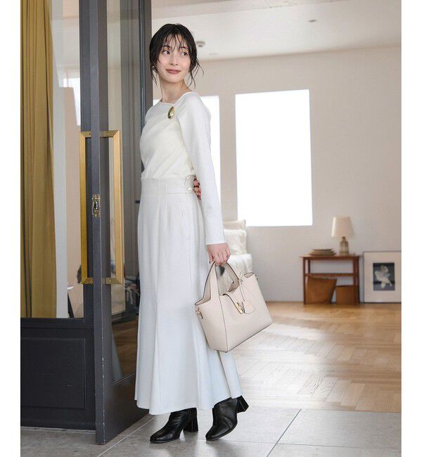 VIS「【美脚】アンクルベルトストレッチロングブーツ」|ロングブーツ|