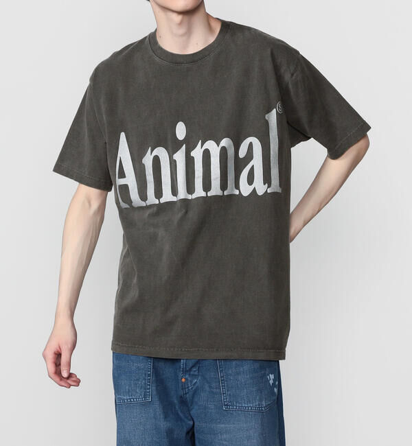  「STUDIO WEAREALLANIMALS | Animals Letter 半袖Tシャツ MEN」|Tシャツ・カットソー|BLACK系1