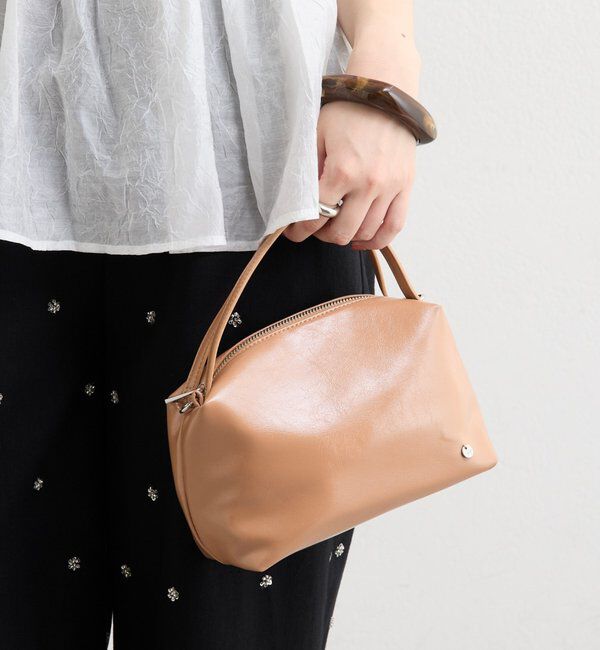  「チャーム付きダブルハンドルミニＢＡＧ」|トートバッグ|キャメル