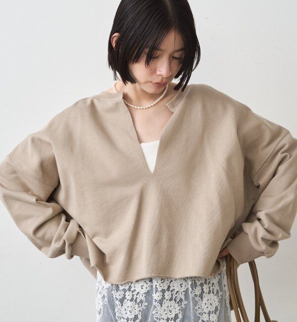  「スキッパーショートスウェット」|Tシャツ・カットソー|