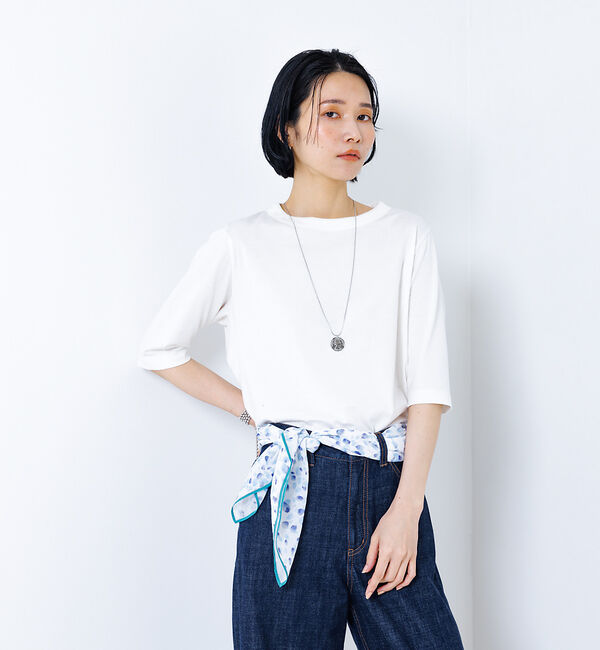 collex「Petals dance scarf 水彩フラワープリント大判スカーフ 88cm」|バンダナ・スカーフ|