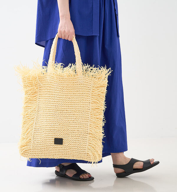 collex「【Swaraj /スワラージ】手編み ラフィア フリンジ トートバッグ」|トートバッグ|