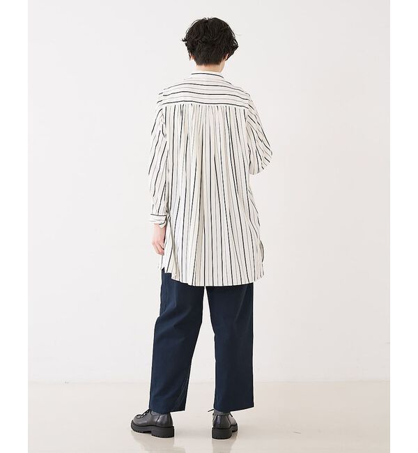 collex「バックギャザーストライプブサムロングシャツ」|シャツ・ブラウス|
